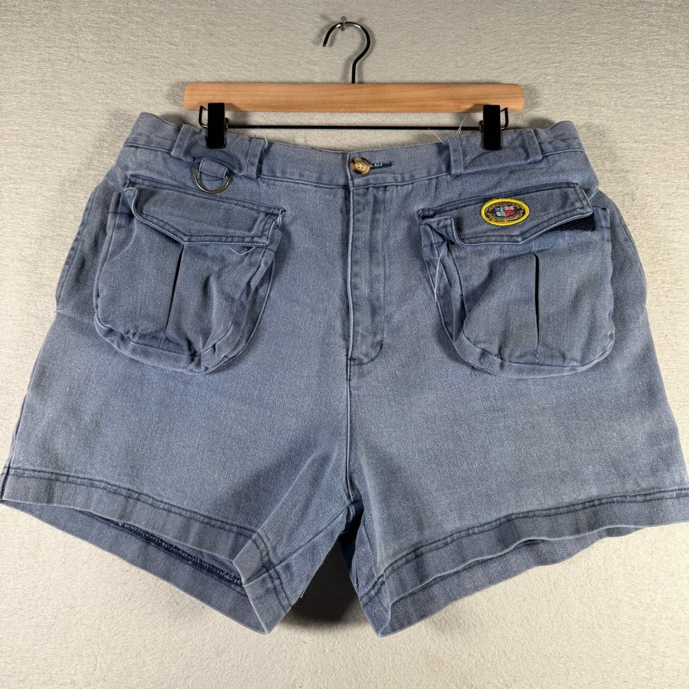 Pussers Sailing Shorts Mens 38 Blue Cotton Heavy Duty Cargo Utility D-Ring 13670